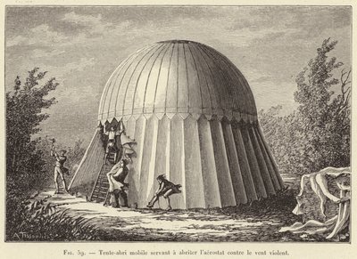 Mobile Tent-Shelter for Protecting the Aerostat from Strong Winds by French School
