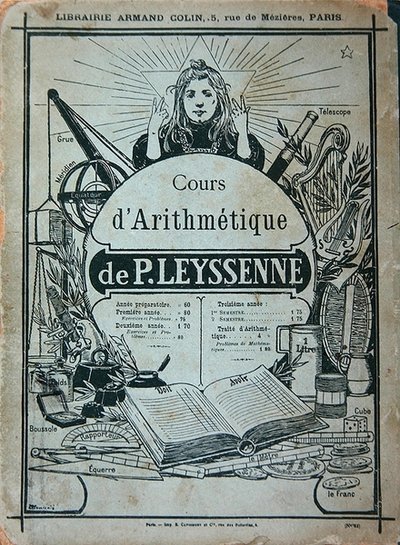 Textbook cover for an arithmetic Course by P. Leysenne, published by Librairie Armand Colin, Paris by French School