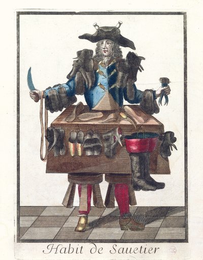 The Cobbler, an allegorical costume design, after an image engraved by one of the Larmessin family, c.1640-84 by French School