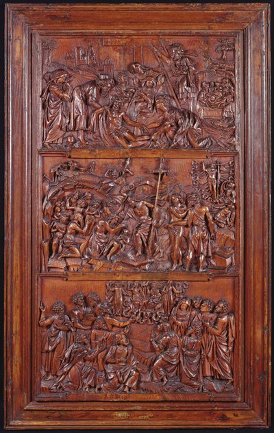The Credo, Panel II: Descent from the Cross, Entombment, Resurrection and Descent into Limbo and Ascension, 1587 by French School