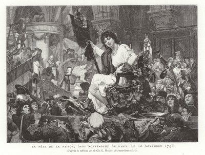 The Festival of Reason in Notre Dame de Paris, 10 November 1793 by French School