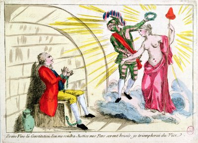 The Man in the Iron Mask Freed by the Revolution, Allegorical Depiction of the French Constitution by French School