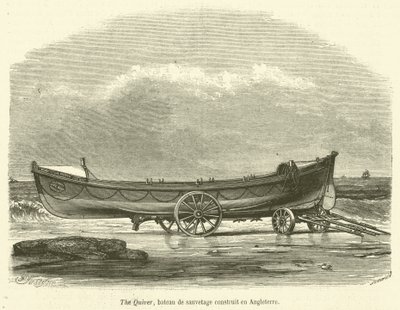 The Quiver, lifeboat built in England (engraving) by French School
