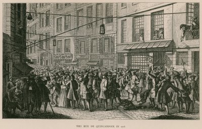 The Rue de Quincampoix in 1718 by French School
