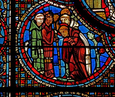 The St Lubin Window: St Avit Blesses Lubin and the Two Monks by French School