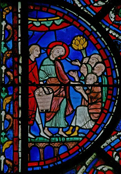 The St Thomas Window: Distributes Bread to the Poor by French School
