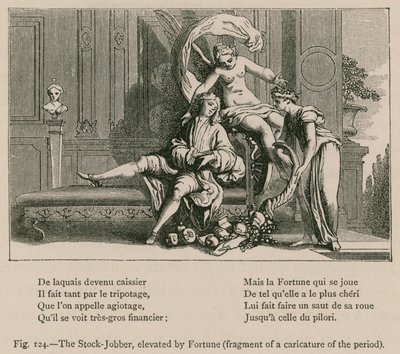 The Stock-Jobber, elevated by Fortune (Fragment of a Caricature of the Period) by French School