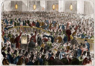 The basket of exchange agents on the Paris Stock Exchange in 1867 by French School