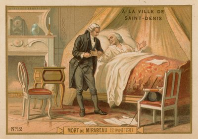 The Death of Mirabeau, 2 April 1791 by French School