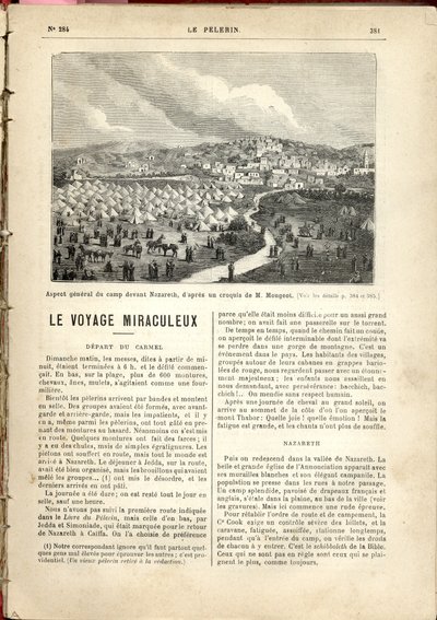 The general appearance of the camp in front of Nazareth, based on a sketch by M. Mougeot by French School