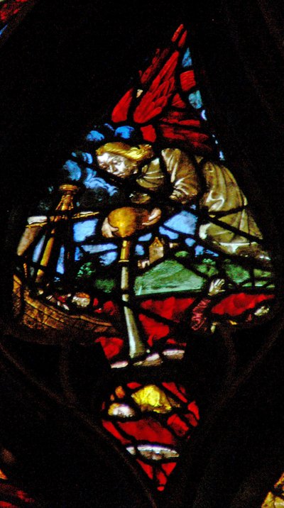 The West Rose Window Depicting a Scene from the Book of Revelation: Second Vial is Poured Upon the Sea, Which Turns to Blood by French School