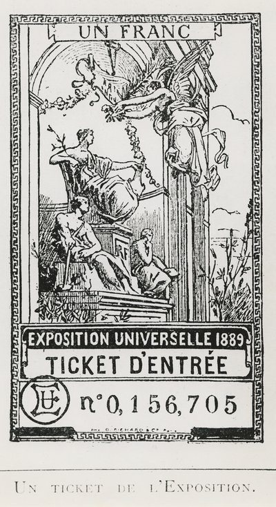 Ticket of Entry to the Exposition Universelle of 1889 (litho) by French School