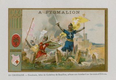 Trade Card with an Image of the First Crusade by French School