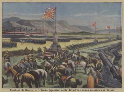 Trophies of war: the Japanese Army parading before Russian armaments captured in the Russo-Japanese War by French School