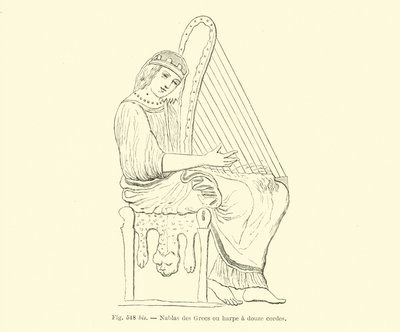 Twelve-Stringed Greek Harp by French School