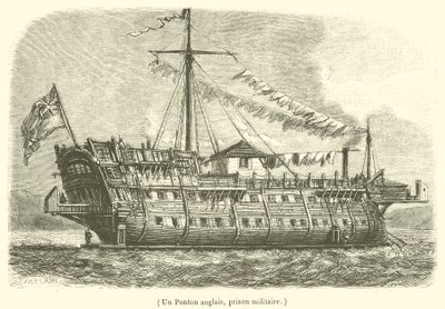 An English Pontoon, Military Prison by French School