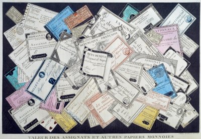 Value of Assignates and Other Paper Coins During the French Revolution by French School