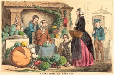 Vegetables (engraving) by French School