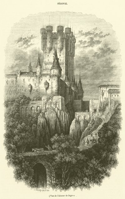 View of the Alcazar of Segovia by French School