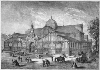 External View of the Temple Market in Paris by French School