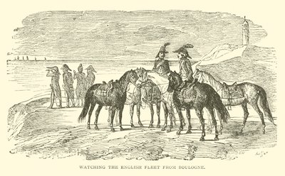 Watching the English fleet from Boulogne by French School