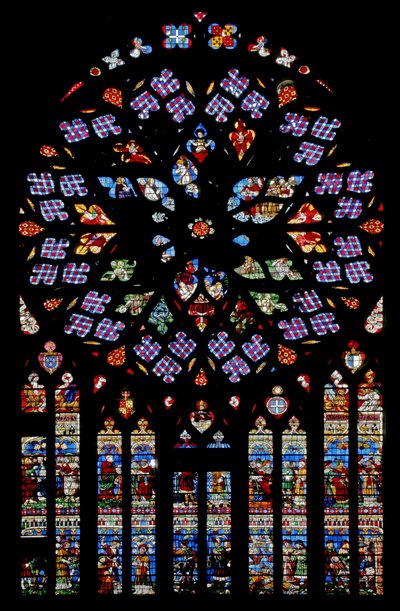 Window depicting the Last Judgement with the Life of St. Stephen below by French School