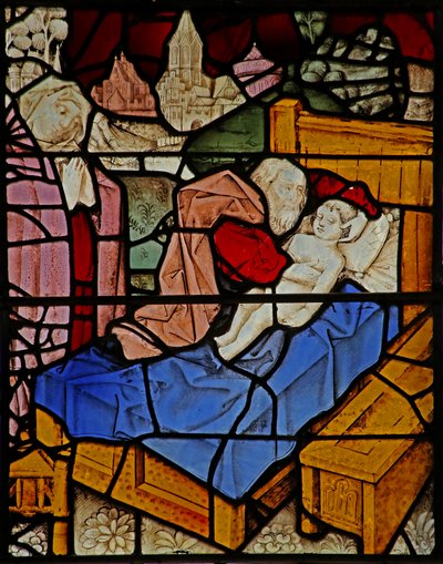 Window s2 depicting Elisha heals the Shunamite woman