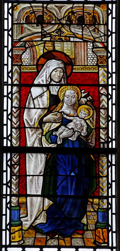 Window s3 depicting St Anne with the Virgin and Child by French School