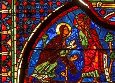 Window depicting a Resurrection scene: the appearance to Mary Magdalene by French School