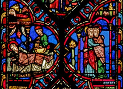 Nativity and the Visitation (Window W0) by French School
