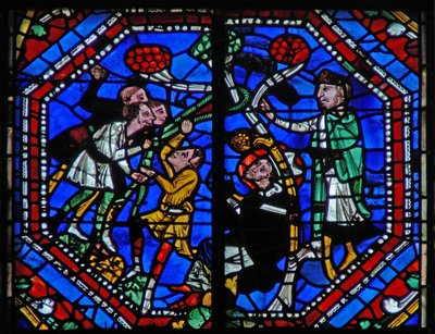 Window w104a depicting St Martin and the miracle of the pine tree by French School