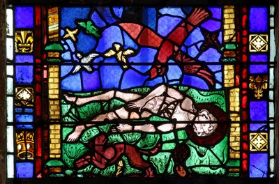 Corpse of St Vincent Being Abandoned and Protected from the Animals by a Raven (Window W10) by French School