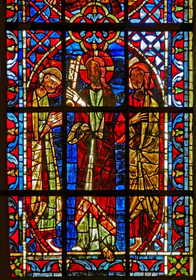 Window depicting St Peter is Given the Key by Christ in the Presence of St Paul by French School