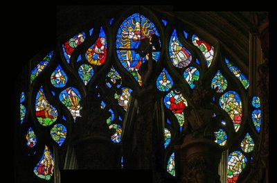 Window depicting a Tree of Jesse with the Virgin and Child at the summit by French School