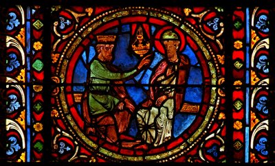 St Germain with King Childebert by French School