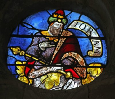 Window w3 depicting King Joram on the Tree of Jesse by French School