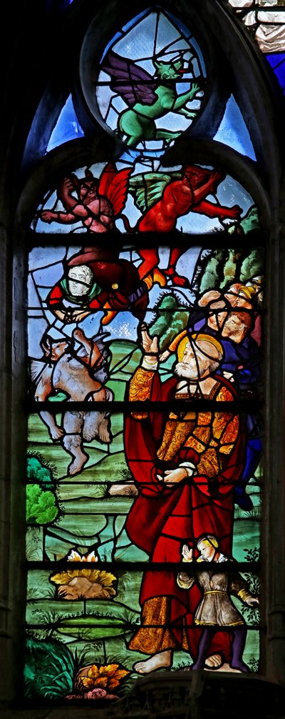 St Peter with Simon Magus as He Falls After Trying to Fly by French School