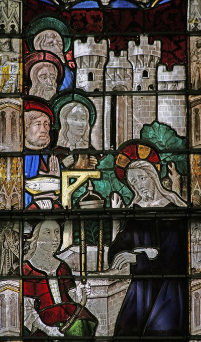 Window w7 depicting Christ and the Samaritan Woman by French School