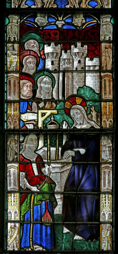 Window w7 depicting Christ and the Samaritan Woman by French School