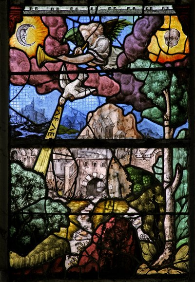 Window w7 depicting a third of the light is taken by French School