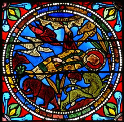 Window wXVII depicting St Stephens dead body is left to the animals by French School