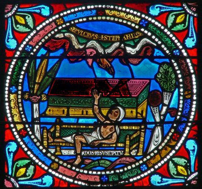 Window wXVII depicting a priest - resurrecting by French School