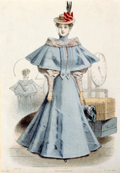 Woman in Travel Dress, from Le Coquet, 1895 by French School