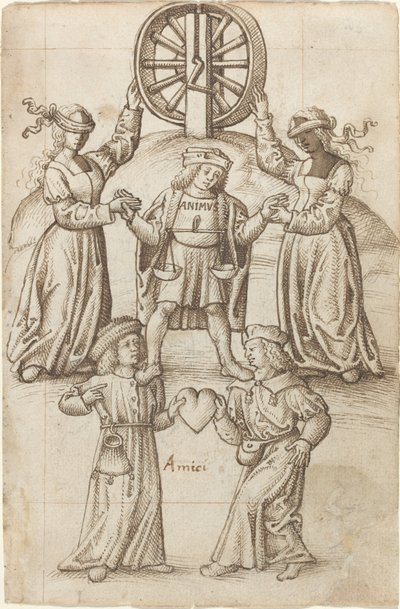 Friendship Is Equality; A Friend Is Another Self [fol. 10 recto] by French early 16th Century