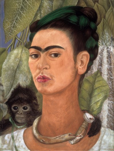 Self-Portrait with Monkey by Frida Kahlo