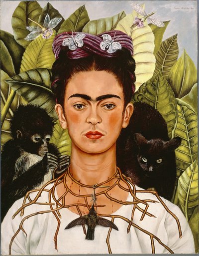 Self-Portrait with Thorn Necklace and Hummingbird by Frida Kahlo