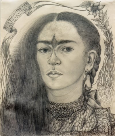 Self-Portrait Dedicated to Marte R. Gómez by Frida Kahlo