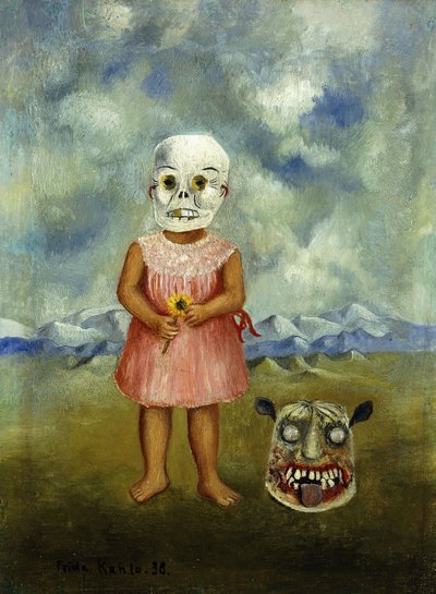She Plays Alone or Girl with Death Mask by Frida Kahlo