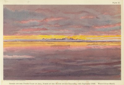 Sunset off the north coast of Asia, north of the mouth of the Chatanga by Fridtjof Nansen