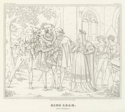 King Lear, Act I, Scene 4 by Friedrich August Moritz Retzsch